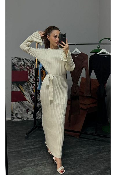 Gallogi Knitwear Maxi Dress - Long Sleeve