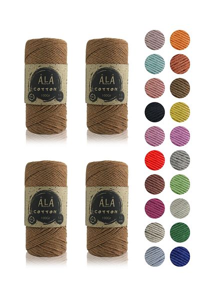 aladepo Κλωστή Amigurumi - Πλεκτό Βαμβάκι, Πρόσκρουσμα 1,5mm, 4x100g Σύνολο 400g
