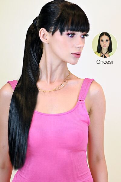 LOLLY PONY 55 Cm Fiber Straight Ponytail Jet Black