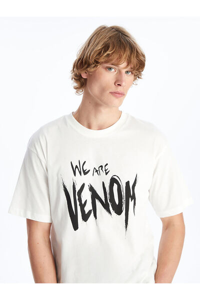 LC Waikiki Ανδρικό μπλουζάκι LCW Venom Printed - Crew Neck, κοντό μανίκι, χτενισμένο βαμβάκι