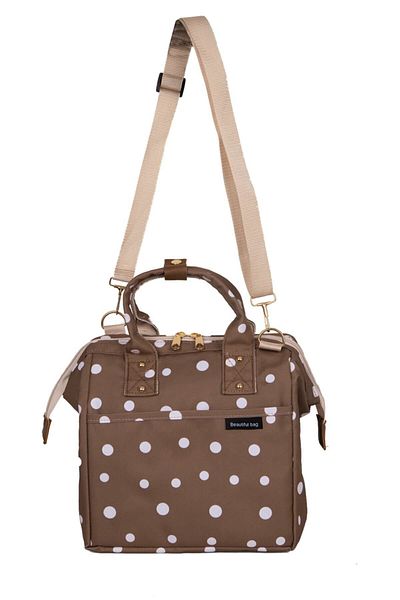 beautiful bag Изолирана водоустойчива термо чанта за носене на храна, кутия за обяд, кафява