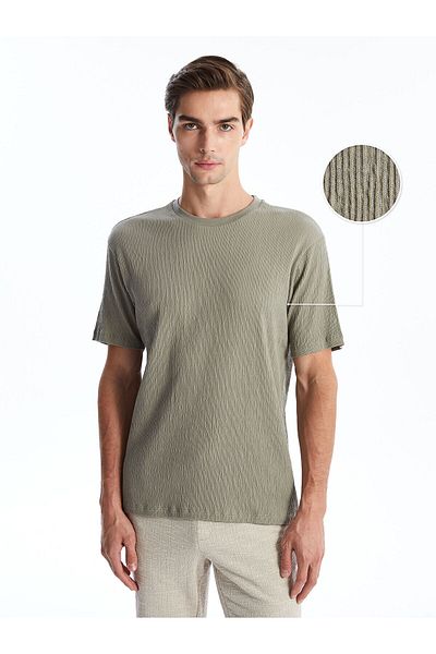 LC Waikiki Ανδρικό T-Shirt με υφή - LCW, λαιμόκοψη, κοντό μανίκι
