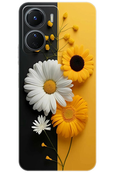 vivo Y16 (V2204) Uyumlu Kılıf Desen Baskılı Silikon Papatya Serisi STK:737 CP...