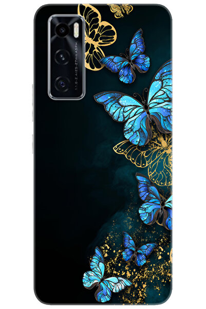 vivo Y70 (V2023) Uyumlu Kılıf Desen Baskılı Silikon Kelebekler STK:721 CP-Wa0...