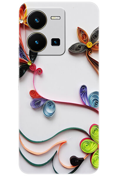 vivo Y22S / Y35 Uyumlu Kılıf Desen Baskılı Silikon Çiçek Desen STK:220 CP-OXL...