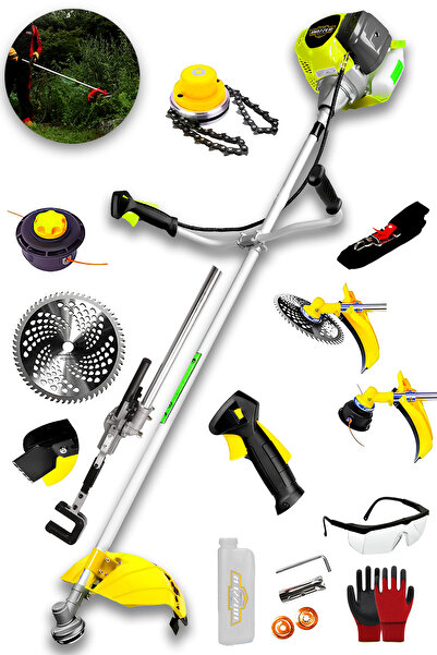 DOZZER Alman 20 Hp Yan Tipi Benzinli Ot Çalı Çim Biçme Tırpan Makinesi Zeytin Silkme +Canavar Başlık