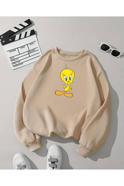 BENROMA Φούτερ Unisex Oversize Crew Neck - Cute Character Printed