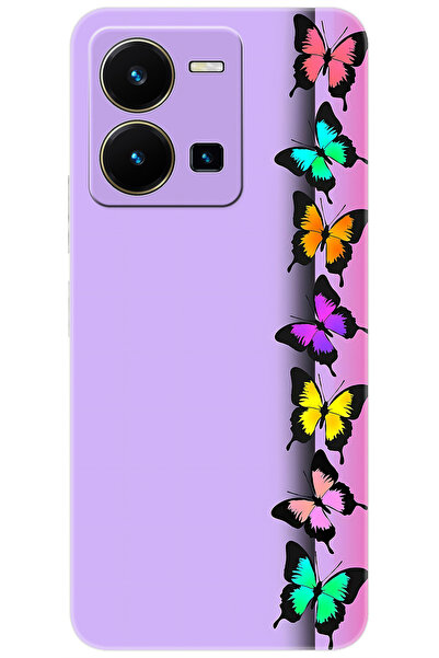 vivo Y22S / Y35 Uyumlu Kılıf Desen Baskılı Silikon Kelebek STK:671 CP-K0NPa6C