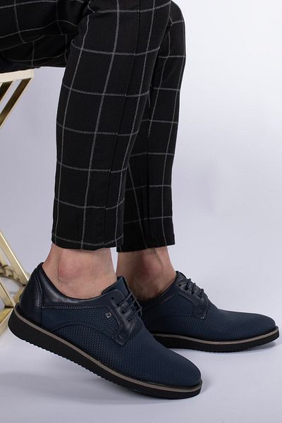 Riccon Ανδρικά παπούτσια casual 0012192   Navy Blue Braided