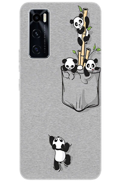 vivo Y70 (V2023) Uyumlu Kılıf Desen Baskılı Silikon Pandalar STK:749 CP-TbtgfmS