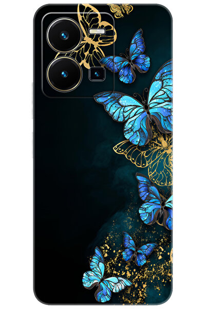 vivo Y22S / Y35 Uyumlu Kılıf Desen Baskılı Silikon Kelebekler STK:721 CP-dRByTDE