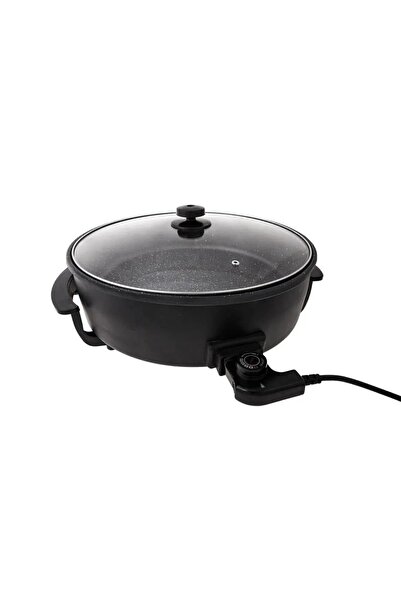 Asel Granit Elektrikli Pizzamatik Pizza Makinesi-Tencere Siyah