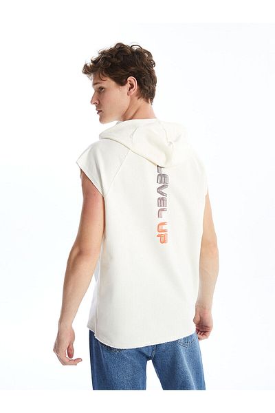 LC Waikiki Men's Sleeveless T-shirt - Hooded and Printed - Lcw