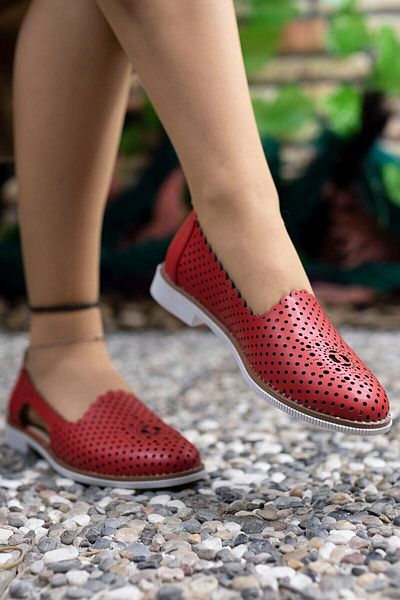 Riccon Women's Red Casual Shoes0012503