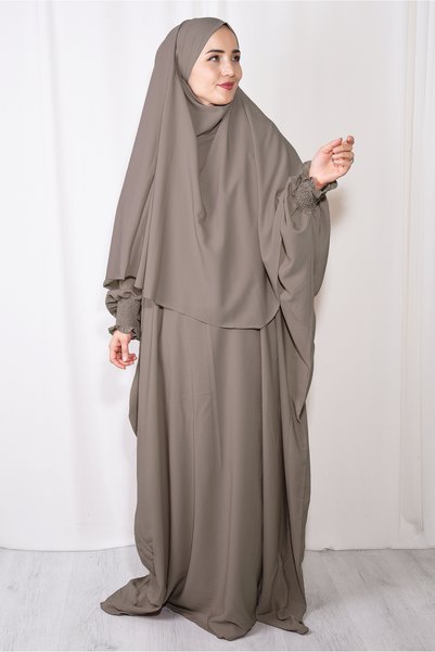 Ns nowascarf Mink Hijab Shawl and Dress Double Set