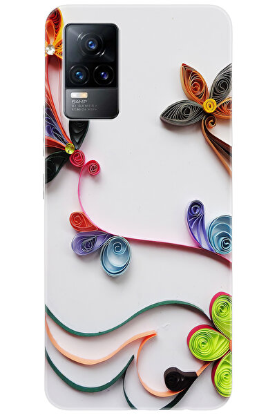 vivo V21E (V2061) Uyumlu Kılıf Desen Baskılı Silikon Çiçek Desen STK:220 CP-V...