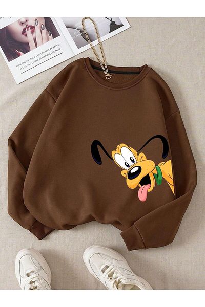 BENROMA Φούτερ Unisex Oversize Crew Neck - Cute Dog Printed