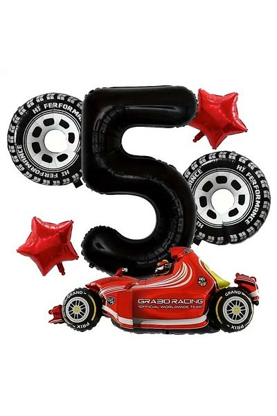 DÜVENCİ TİCARET Age Set - Foil Balloon with Race Car