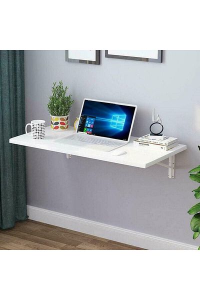 Modern home Wall-Mounted Foldable Table And Desk - Versatile & Space-Saving Design 100×50 White