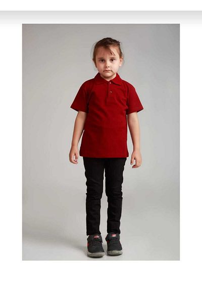 Öz klas Store TRICOU DE ȘCOALA UNISEX ROȘU CLARE BUMBAC GÂT POLO