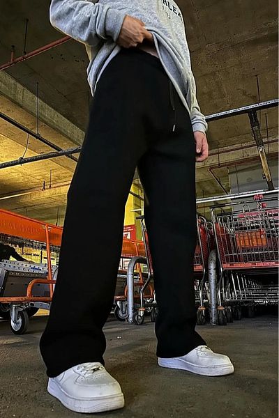 Verivay UNISEX Μαύρο Φούτερ με ίσιο πόδι