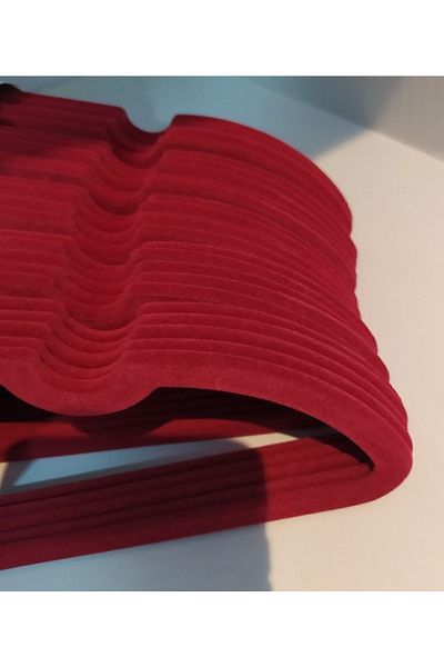 Lorin 25 Pcs Velvet Non-Slip Clothes Hanger Red
