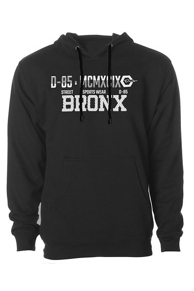 Pinem Unisex Bronx εμπριμέ μαύρο μεγάλου μεγέθους φούτερ με κουκούλα - 3 κλωστές