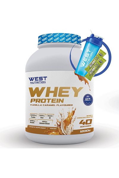 West Nutrition Vanilla and Caramel Whey Protein Powder - 1200 Gr 40 Servings