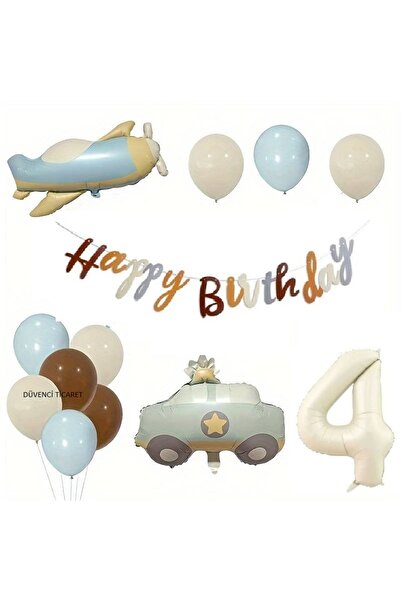 DÜVENCİ TİCARET Mașină de poliție avion - Set de folii colorate retro