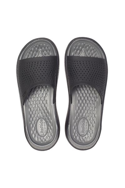 Crocs LiterideSlide- Black/white Gray