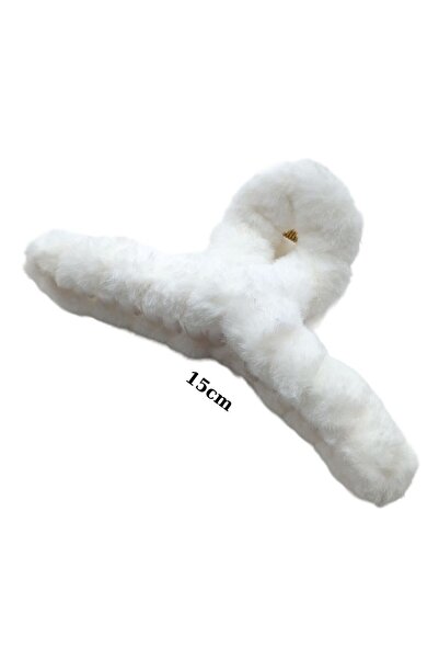 AXE SPORTSWEAR Fundă de pluș albă - Cataramă pentru femei, Agrafă de păr cu c...