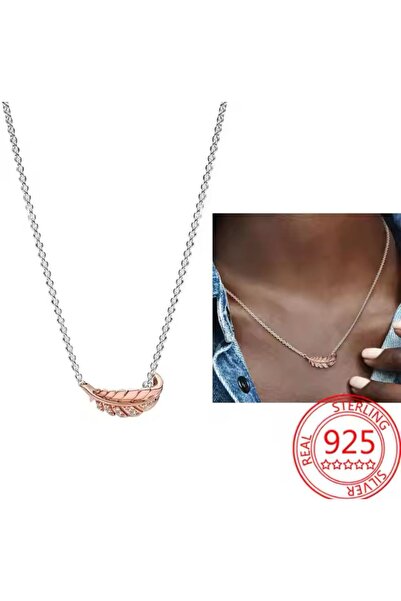 POSEİDONS JEWELLERY İki Renkli Uçan Tüy Kolye