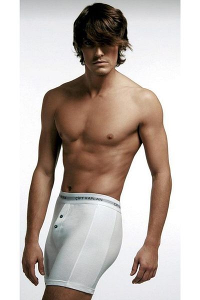 Çift Kaplan 880 Ανδρικό ελαστάνη White Boxer 2-pack