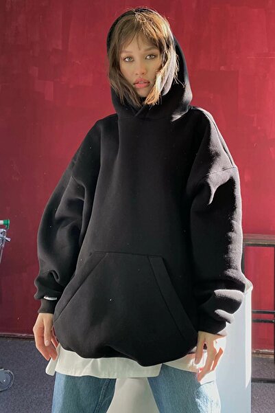NİCE Oversize Hooded Raised Sweatshirt
