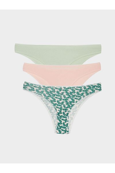 LC Waikiki LCW DREAM - Set de 3 chiloți bikini cu imprimeu roz