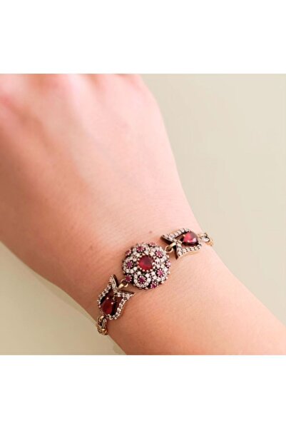 Oriental Kuyumculuk Jewellery Yakut Taşlı Otantik Gümüş Bileklik