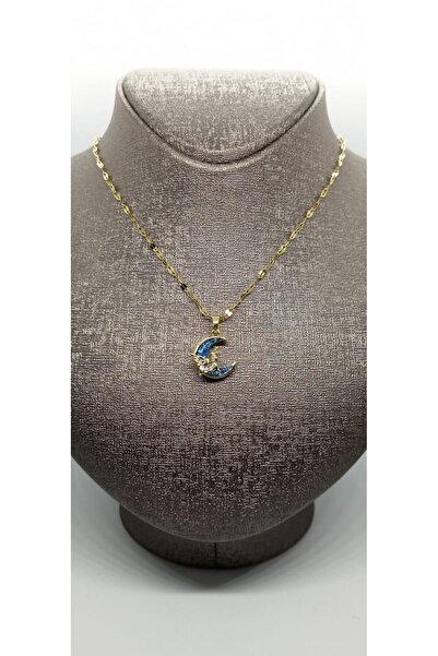 mermaid jewelry قلادة على شكل فراشة من الحجر الأزرق الملون باللون الذهبي