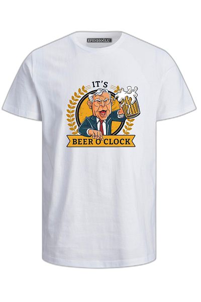Efendioğlu Design Tricou din bumbac cu imprimeu Beer O'Clock