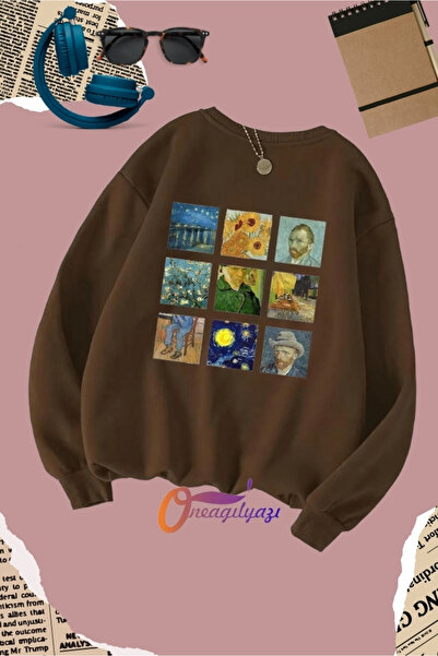 oneagılyazı Van Gogh Baskılı Kadın Sweatshirt