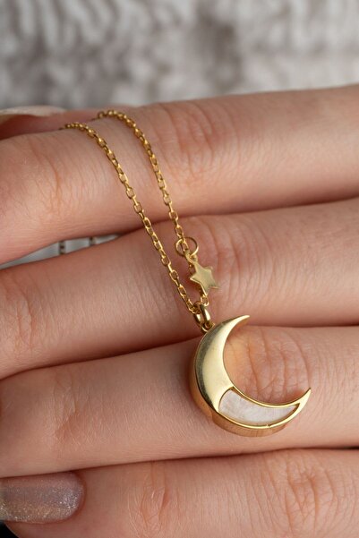 Silvano Jewelry 925 Ayar Gümüş Yıldızlı Hilal Kolye