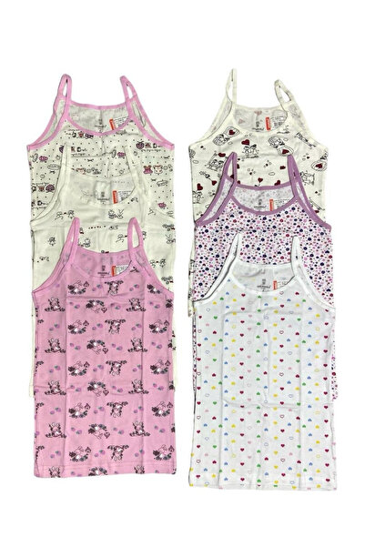 Ceylanoğlu Kız Likralı Ip Askılı Çocuk Atlet 6' Lı Paket