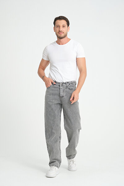İLKCET MODA Men's Loose Fitting Baggy Jean Trousers