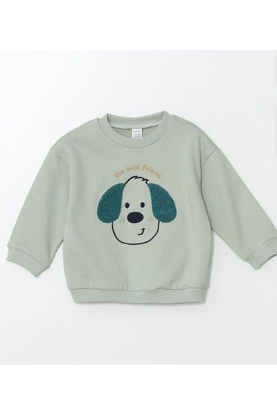 LC Waikiki LCW Baby Crew Neck Printed Long Sleeve Sweatshirt and Pants 2 Pieces Set for Baby Boy