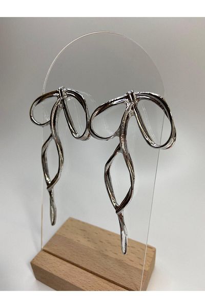 Aura Navis Bow Model Earrings Silver (8,5 cm)
