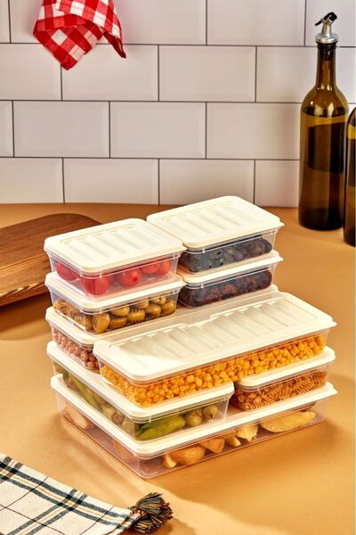 Mirilliahome Set of 9 Refrigerator Storage Containers - Suitable for Microwav...