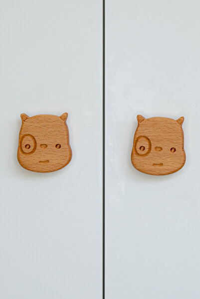 Üreet Dog Pattern (2 Pcs) Baby Kids Room Wooden Furniture Cabinet Drawer Handle