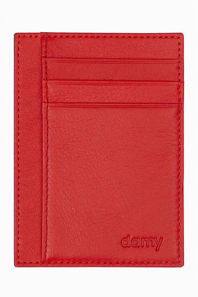 DAMY Genuine Leather Card Holder and Wallet -HokusPokus 3101 - Red