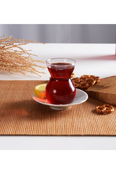 Paşabahçe 950051 Lace Porcelain Plate Tea Set 12 Pieces