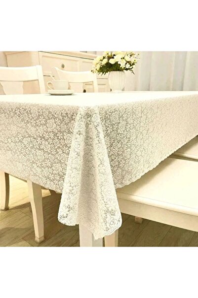 Style Meiwa Japon Pvc Dantel Görünümlü Leke Tutmaz -kaymaz-silinebilir Masa Ö...