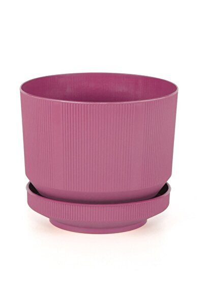 ToXA 9 Litre Vişne Pembe Dekoratif Lüks Saksı No4 Iç Dış Mekan Tabaklı Plasti...